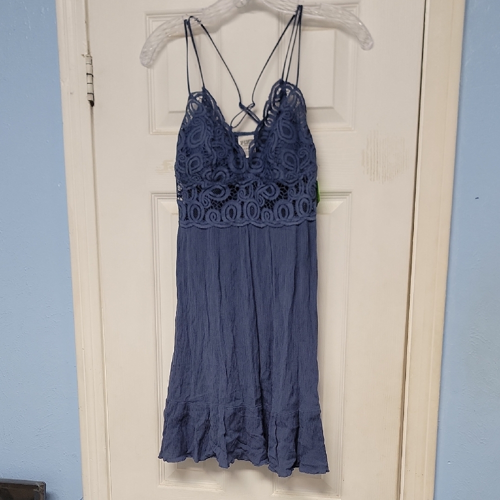 PINK Victoria's Secret Blue Lace Top